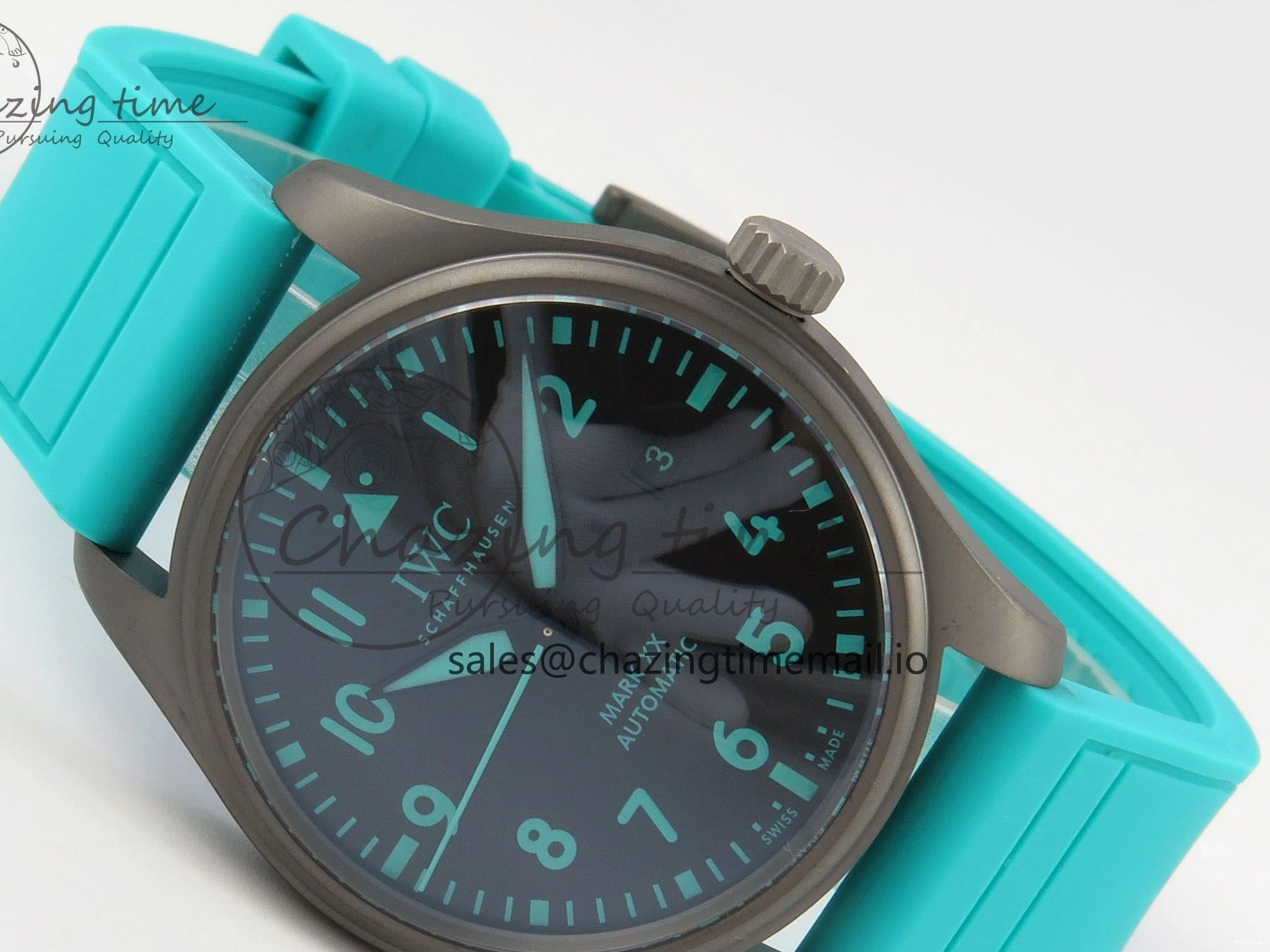 MIROTIME 0419 Pilot Mark XX BLSF 1:1 Best Edition Black Blue Dial on Blue Rubber Strap MIYOTA Sleek 6989